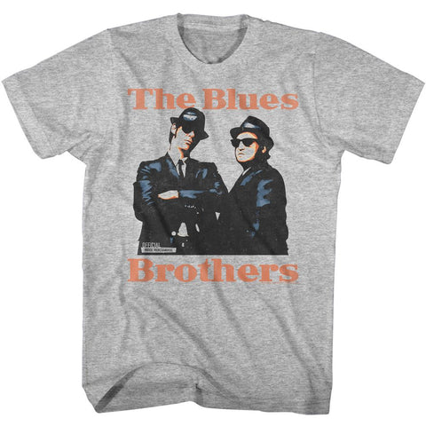 The Blues Brothers Gray Heather Adult Short Sleeve Tshirt