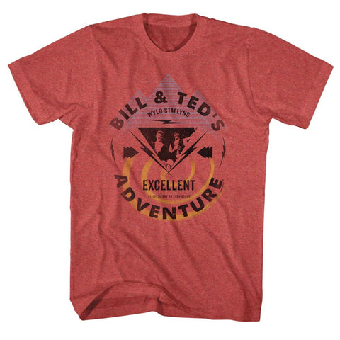 Bill And Ted Red Heather Adult Short Sleeve Tshirt
