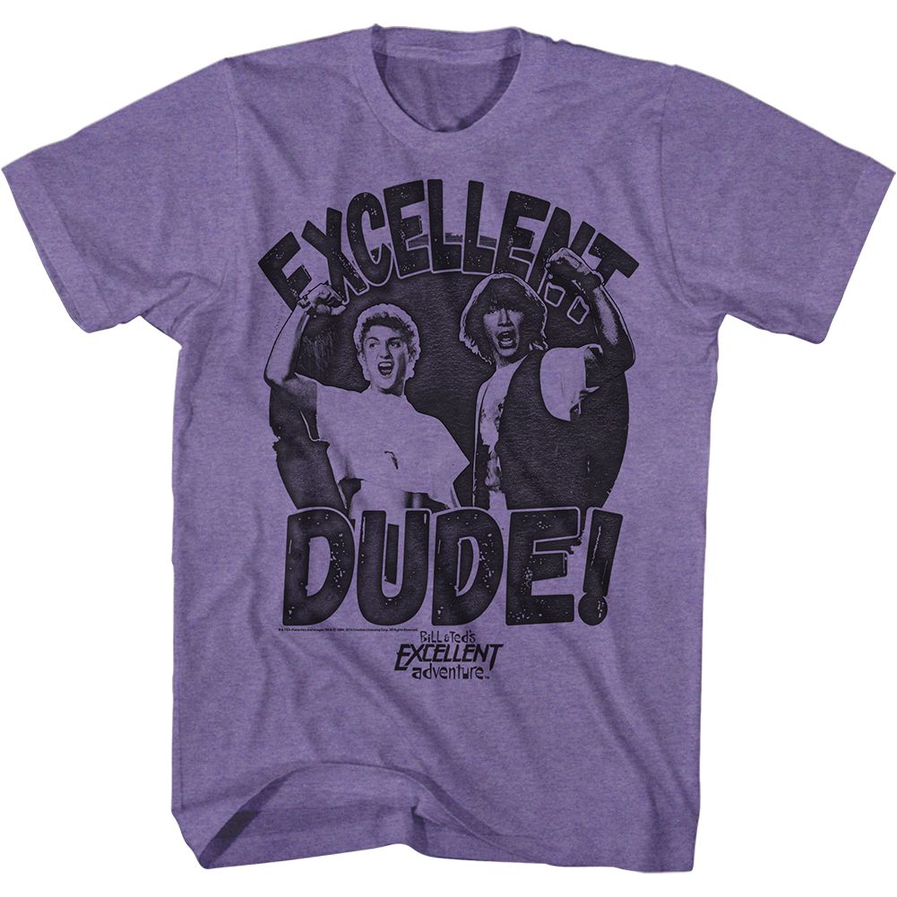 Bill And Ted Purple Heather Adult Short Sleeve Tshirt