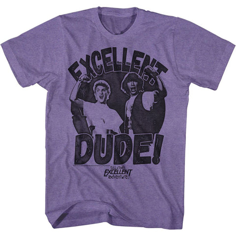 Bill And Ted Purple Heather Adult Short Sleeve Tshirt