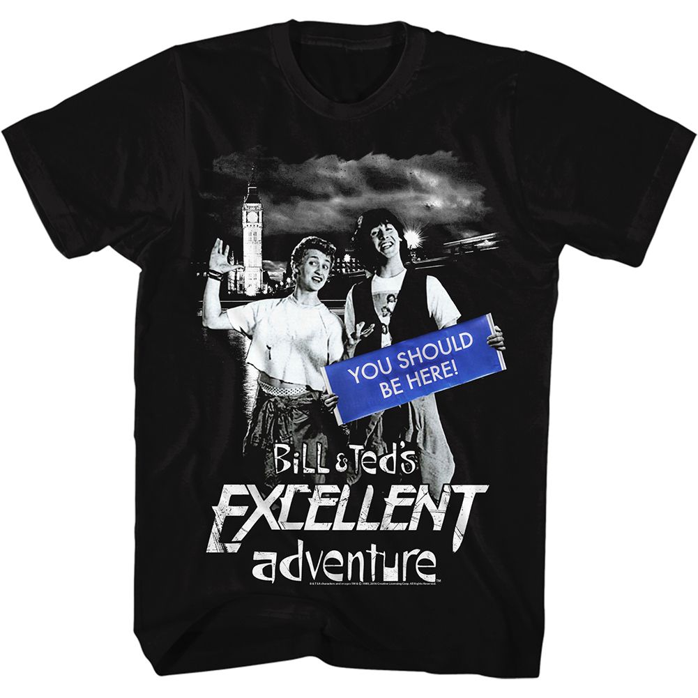 Bill And Ted Black Adult Short Sleeve Tshirt