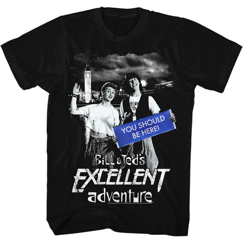 Bill And Ted Black Adult Short Sleeve Tshirt