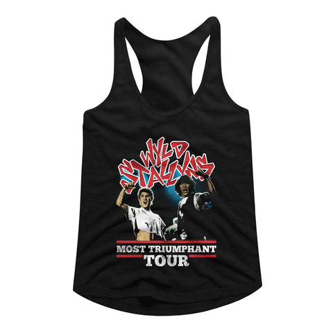 Bill And Ted Black Ladies Slimfit Racerback