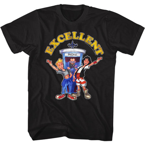 Bill And Ted Black Adult Short Sleeve Tshirt