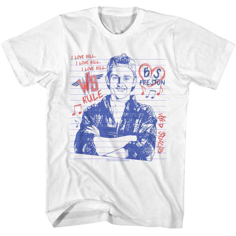 Bill And Ted White Adult Short Sleeve Tshirt