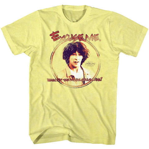 Bill And Ted Yellow Heather Adult Short Sleeve Tshirt