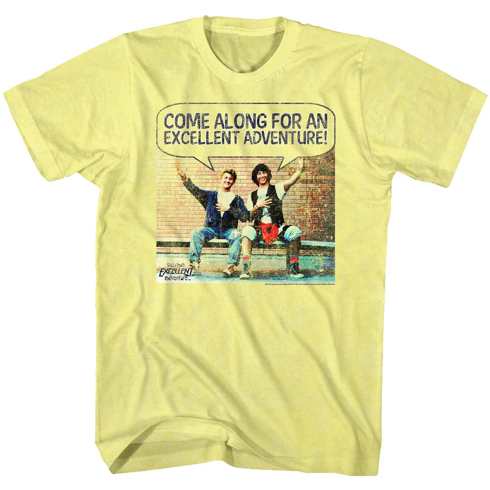Bill And Ted Yellow Heather Adult Short Sleeve Tshirt