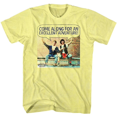 Bill And Ted Yellow Heather Adult Short Sleeve Tshirt