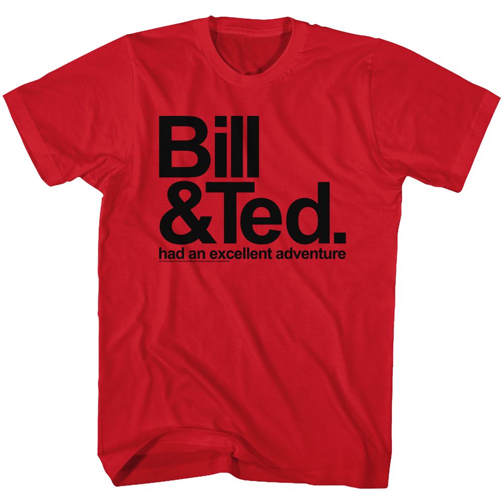 Bill And Ted Red Adult Short Sleeve Tshirt