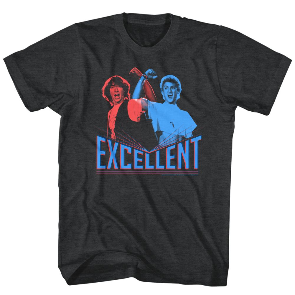 Bill And Ted Black Heather Adult Short Sleeve Tshirt