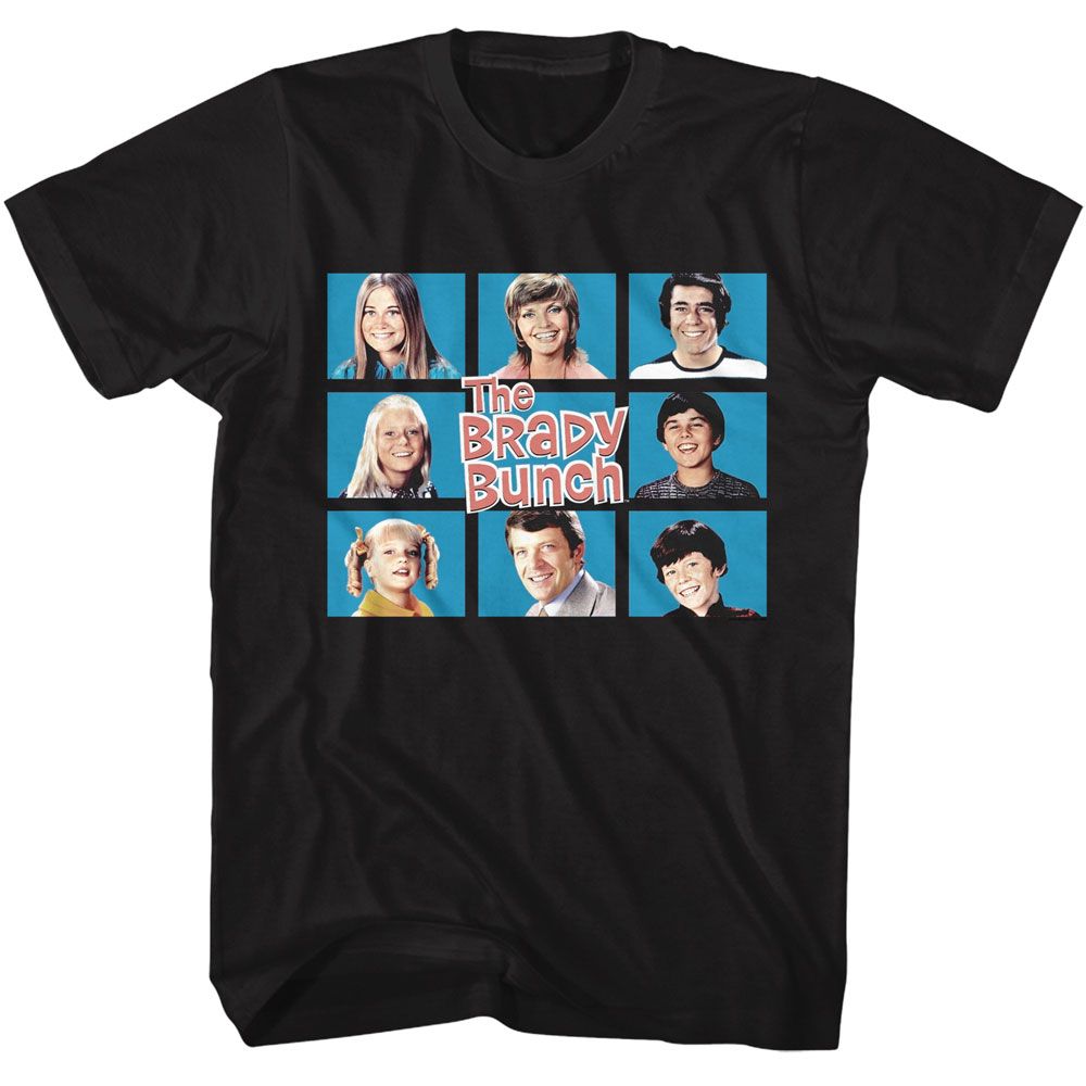 Brady Bunch Black Adult Short Sleeve Tshirt