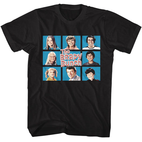 Brady Bunch Black Adult Short Sleeve Tshirt