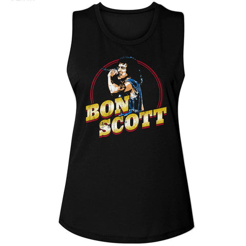 Bon Scott Black Ladies Muscle Tank