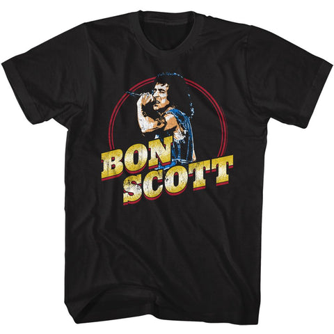 Bon Scott Black Adult S/S Tshirt