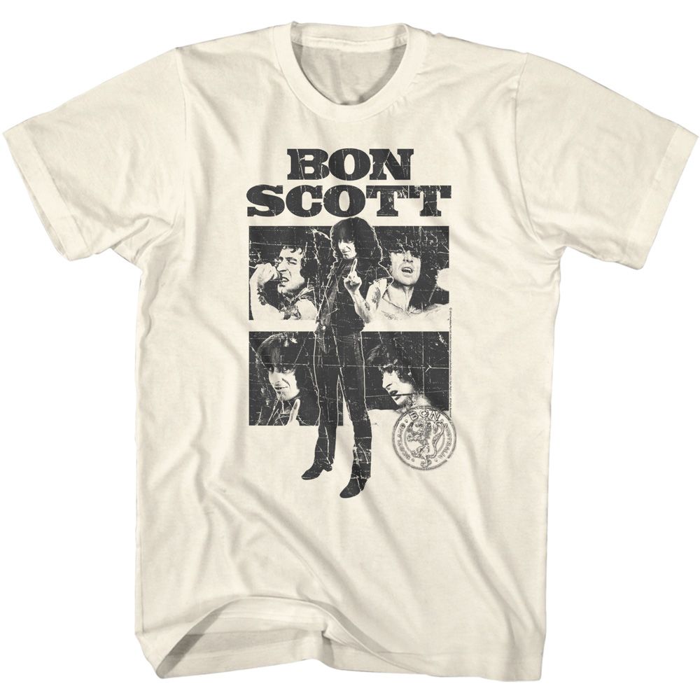 Bon Scott Natural Adult S/S Tshirt