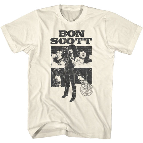 Bon Scott Natural Adult S/S Tshirt
