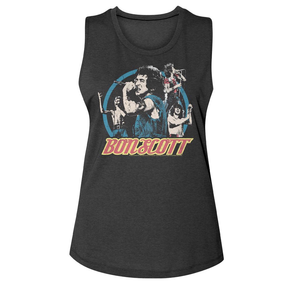 Bon Scott Charcoal Ladies N/A Muscle Tank