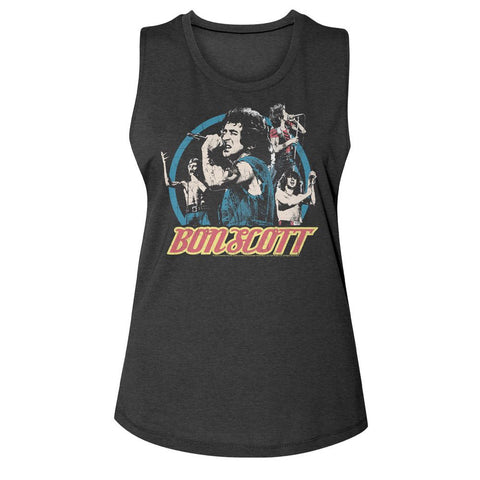 Bon Scott Charcoal Ladies N/A Muscle Tank