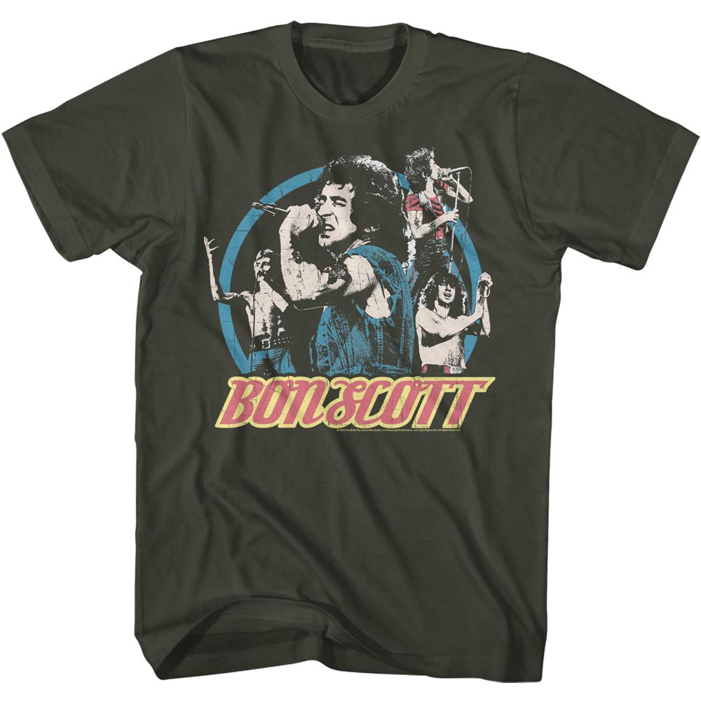 Bon Scott Smoke Adult S/S Tshirt