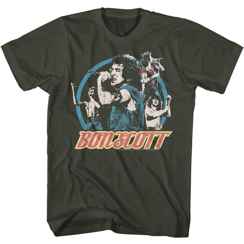 Bon Scott Smoke Adult S/S Tshirt