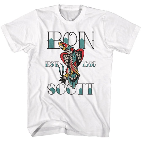 Bon Scott White Adult S/S Tshirt