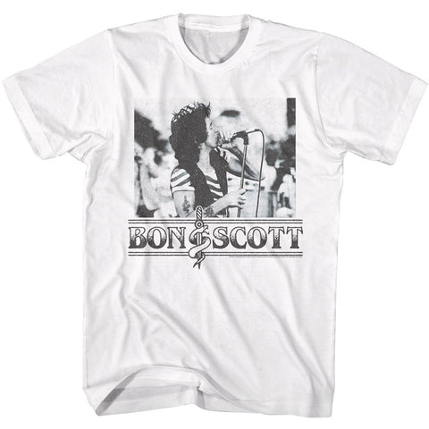 Bon Scott White Adult S/S Tshirt