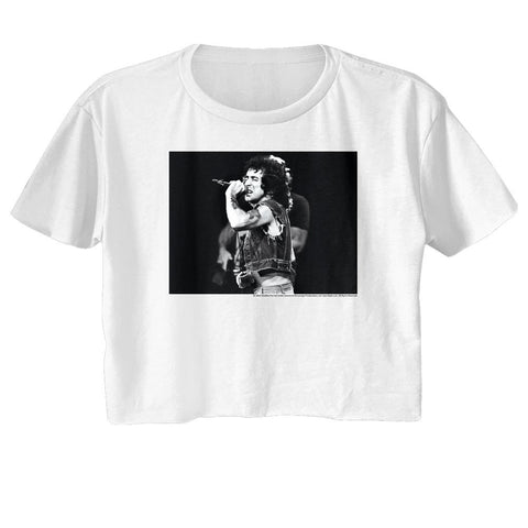 Bon Scott White Ladies S/S Festival Cali Crop