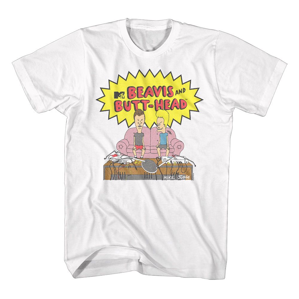 Beavis And Butthead White Adult Short Sleeve Tshirt