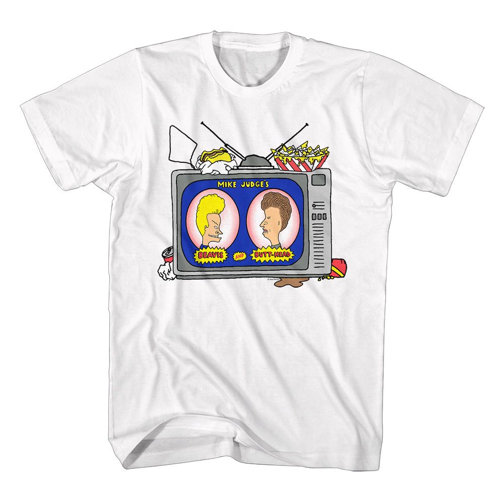 Beavis And Butthead White Adult Short Sleeve Tshirt