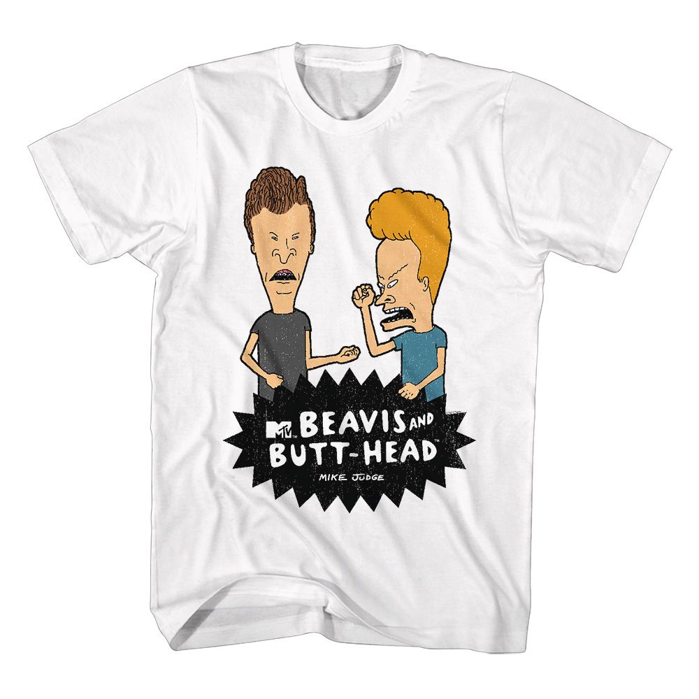 Beavis And Butthead White Adult Short Sleeve Tshirt