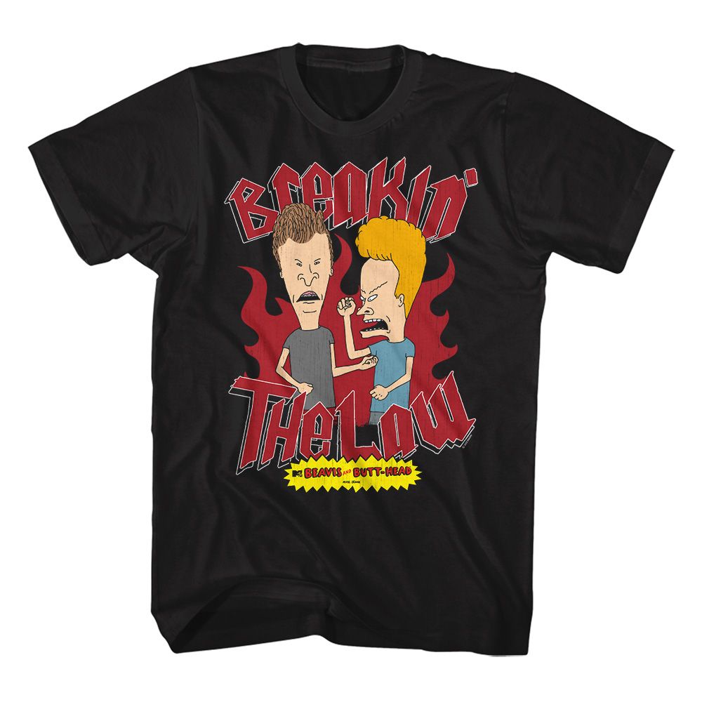 Beavis And Butthead Black Adult Short Sleeve Tshirt