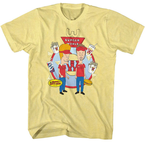 Beavis And Butthead Yellow Heather Adult Short Sleeve Tshirt