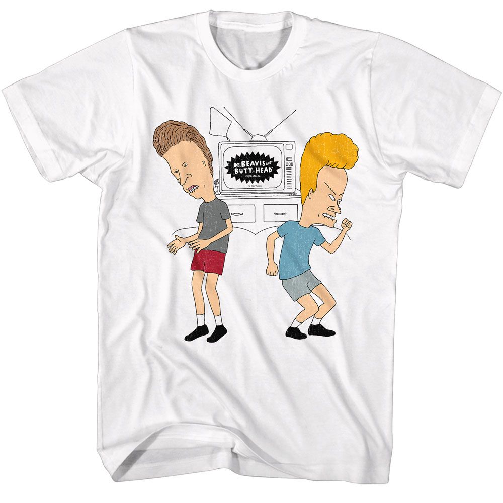 Beavis And Butthead White Adult Short Sleeve Tshirt