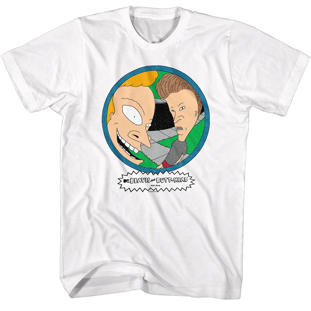 Beavis And Butthead White Adult Short Sleeve Tshirt