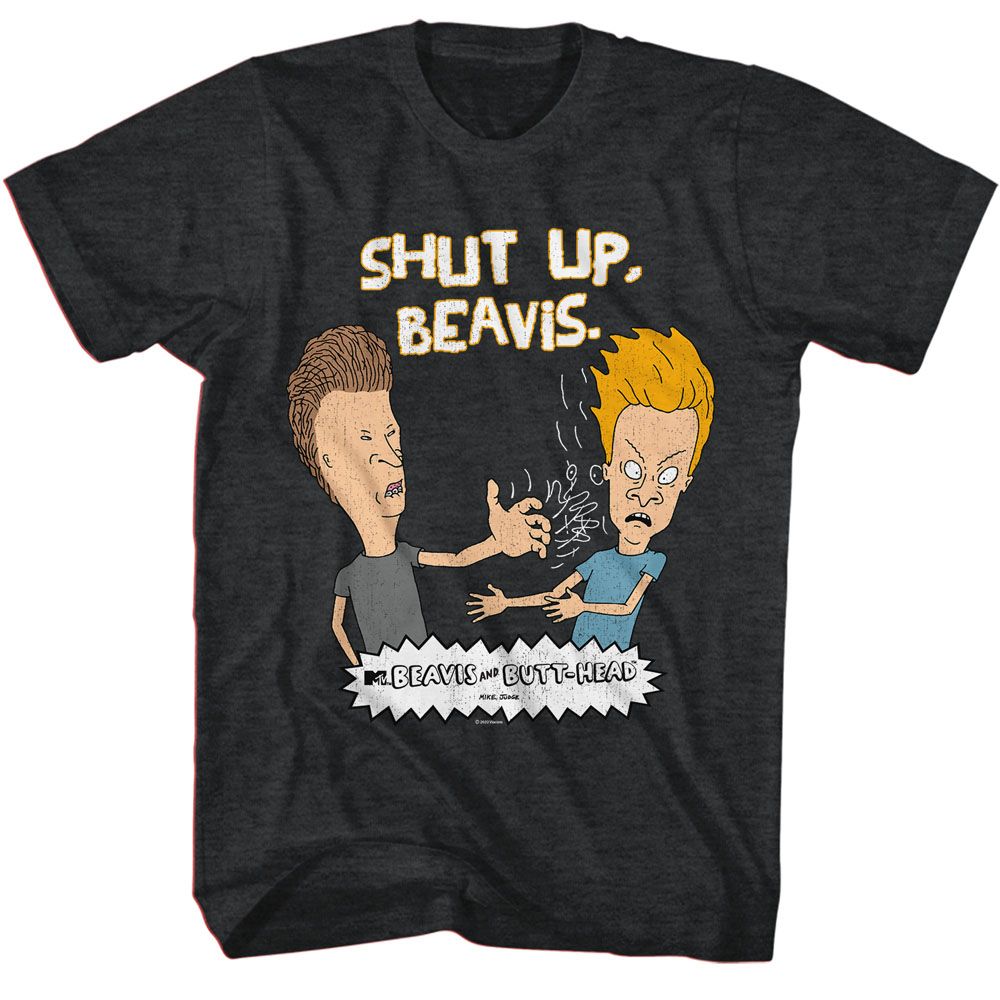 Beavis And Butthead Black Heather Adult Short Sleeve Tshirt