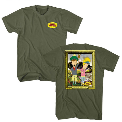Beavis And Butthead Military Green Adult Short Sleeve Tshirt