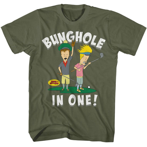 Beavis And Butthead Military Green Adult Short Sleeve Tshirt