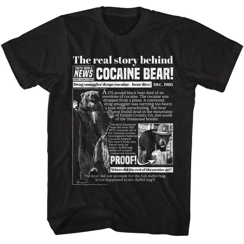 Cocaine Bear Ky Black Adult Short Sleeve Tshirt