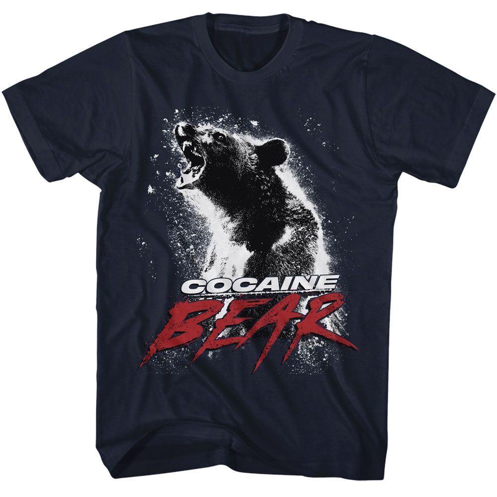 Cocaine Bear Navy Adult Short Sleeve Tshirt