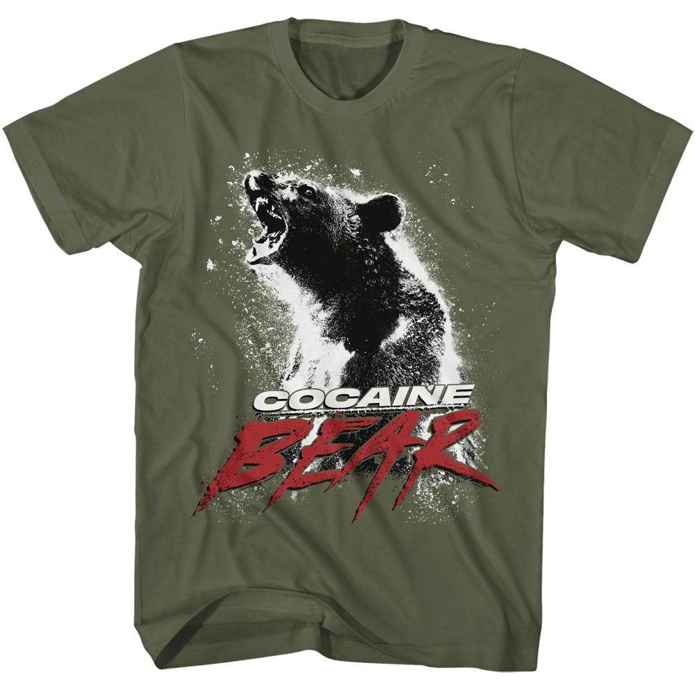Cocaine Bear Military Green Adult Short Sleeve Tshirt