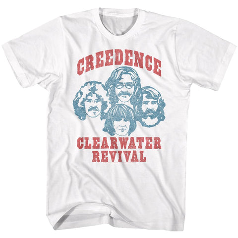 Creedence Clearwater Revival White Adult S/S Tshirt