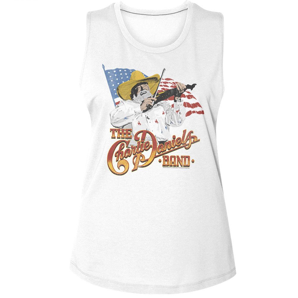 Charlie Daniels Band White Ladies Muscle Tank