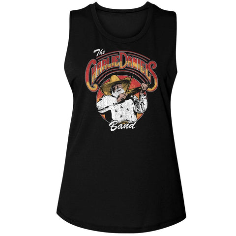 Charlie Daniels Band Black Ladies Muscle Tank