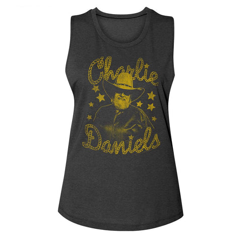Charlie Daniels Band Charcoal Ladies N/A Muscle Tank