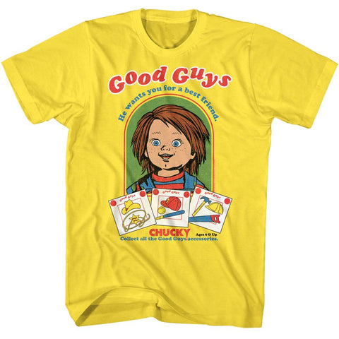 Chucky Yellow Adult Short Sleeve Tshirt