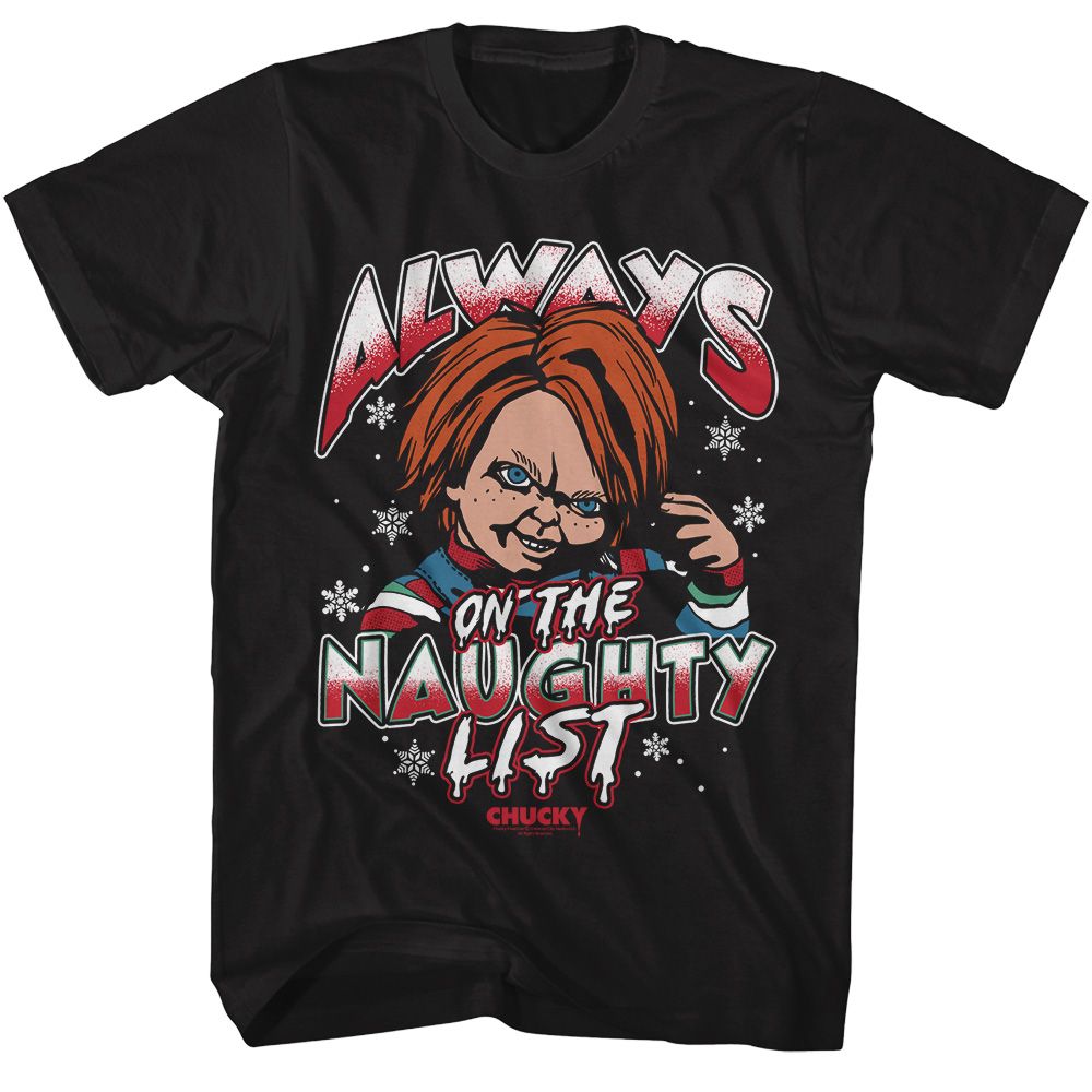 Chucky Black Adult Short Sleeve Tshirt