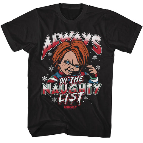 Chucky Black Adult Short Sleeve Tshirt