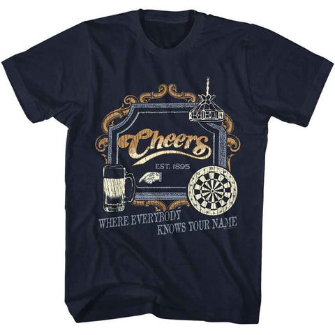 Cheers Navy Adult Short Sleeve Tshirt