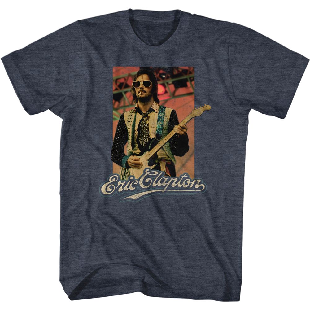 Eric Clapton Navy Heather Adult S/S Tshirt