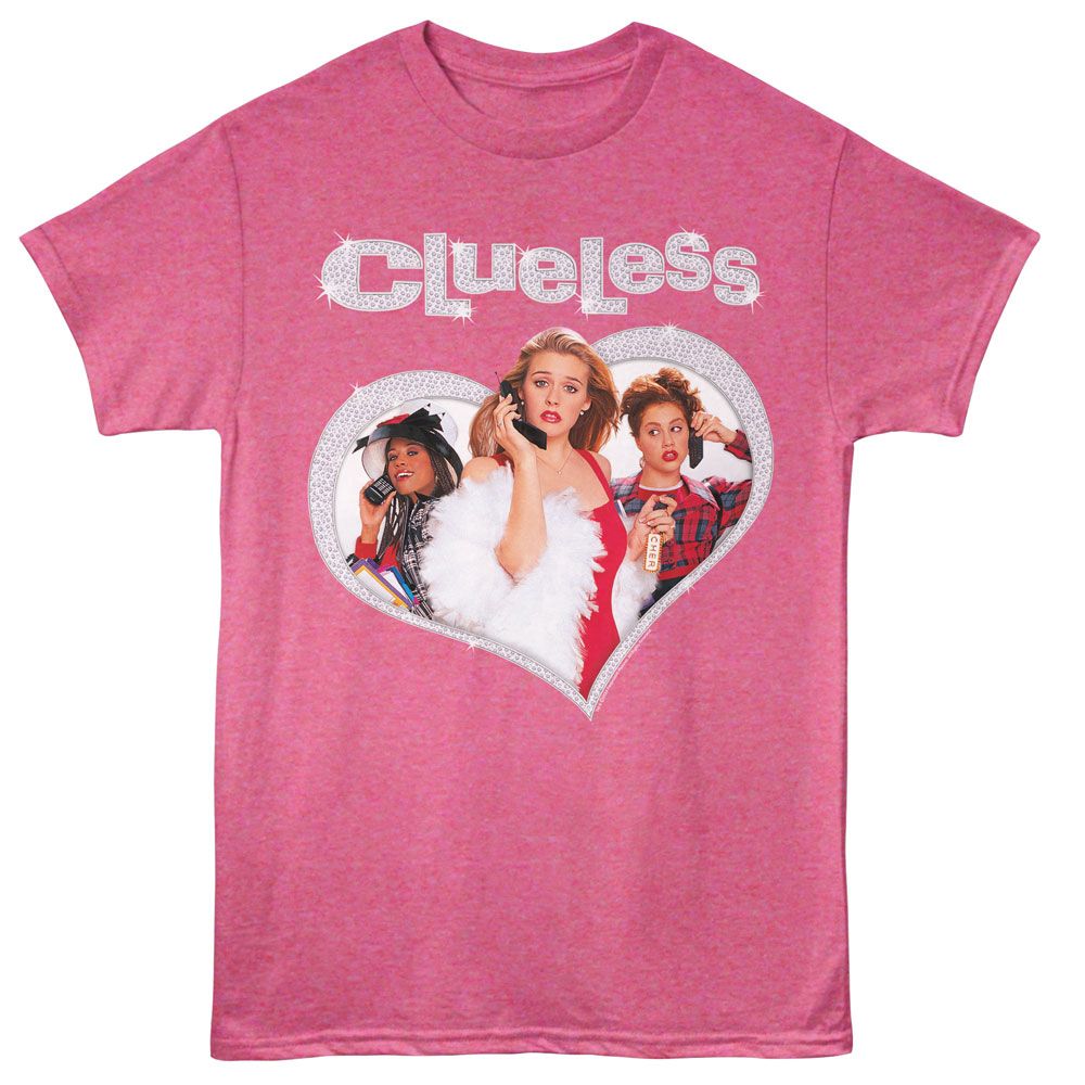 Clueless Retro Pink Heather Adult Short Sleeve Tshirt